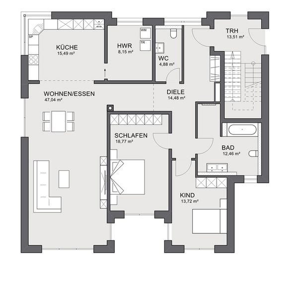 Massivhaus Wismar - Stadtvilla Wismar Flachdach mit 2 Wohneinheiten