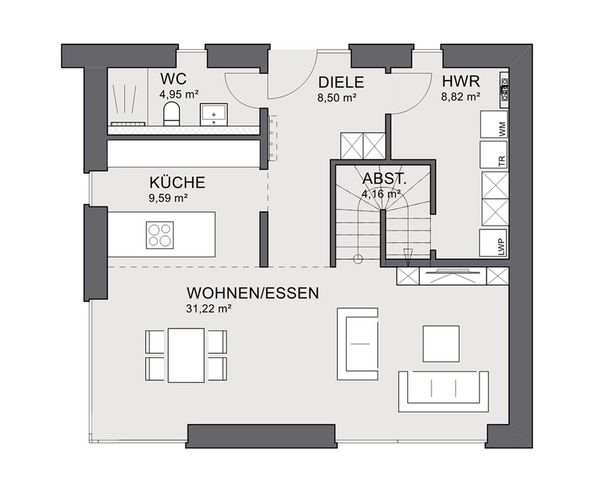 Massivhaus Wismar - Einfamilienhaus Wismar Satteldach & englischer Giebel